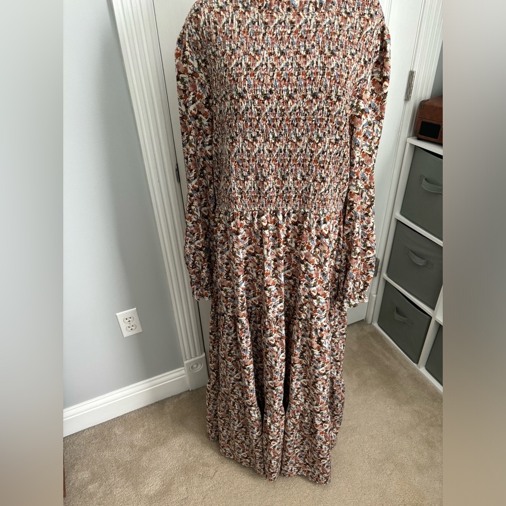 NWOT Hayden Los Angeles tiered smocked long sleeve maxi dress 1XL